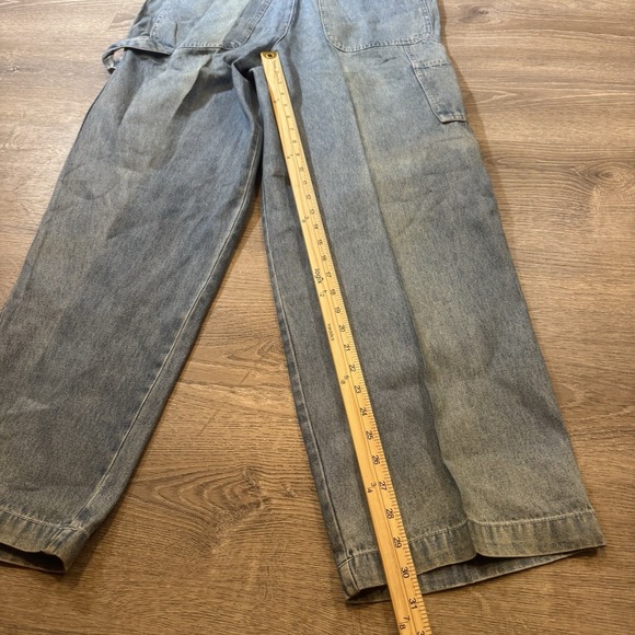 VTG Mickey Mouse Unlimited 90's Denim Bib Overalls medium Jerry Leigh - Picture 6 of 8